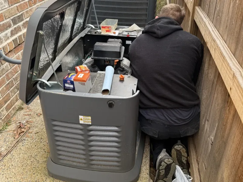Upchurch installing a Generac generator at residence.