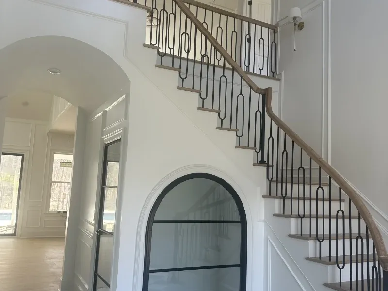 Beautiful custom iron rail staircase.